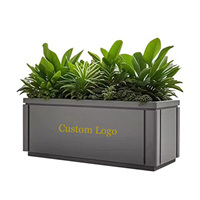 Jardinière en acier au carbone enduit de poudre, anti-rouille, durable, grande jardinière en métal pour l'extérieur, pour l'affichage en vitrine de magasin