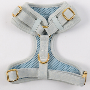 Neues Designer-Denim Weiches Hundegeschirr und Leinenset Robustes Verstellbares Maßgefertigtes Jeans-Öko-Freundliches Hundegeschirr-Set - Product Image 2