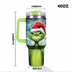 Lot de gobelets isothermes de 40 oz avec poignée, motifs Halloween et Noël, pour les saisons festives - Product Image 2