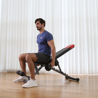 Banc de musculation réglable rembourré confortable 660LBS avec 8+4 positions, banc de musculation pliable robuste pour petit espace de salle de sport à domicile
