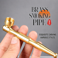 Pipe à fumer en laiton, pipe manuelle pour accessoires de fumeur, cadeau, pipe à tabac en métal, embout détachable, facile à nettoyer, portable
