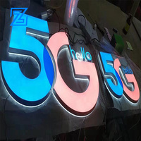 Signo de negocios para clientes de interior Letras de acero inoxidable Luz 3D Acrílico Signo personalizado