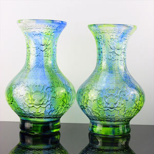 Patung Seni Rakyat Ukiran Tangan Kaca Liuli Gaya Vas, Dekorasi Rumah, Kemasan Hadiah, 150x230mm, Berwarna-warni - Product Image 3