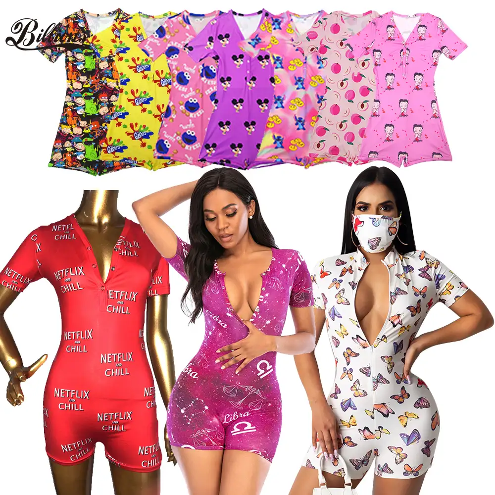 Atacado Moda Pijama Feminino Bodysuit Rompers E Macacões NETFLIX RELAXAR Onesie Para As Mulheres