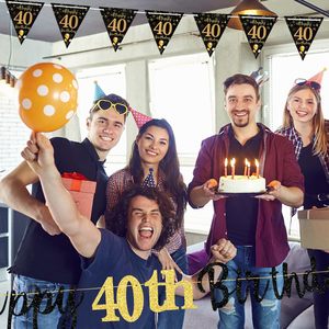 Pancarta Negra y Dorada de Feliz <span class=keywords><strong>Cumpleaños</strong></span> Número <span class=keywords><strong>40</strong></span> - Decoraciones de Feliz <span class=keywords><strong>Cumpleaños</strong></span> Número <span class=keywords><strong>40</strong></span> para Hombres y Mujeres, Artículos para Fiestas de <span class=keywords><strong>Cumpleaños</strong></span> Número <span class=keywords><strong>40</strong></span> - Product Image 5