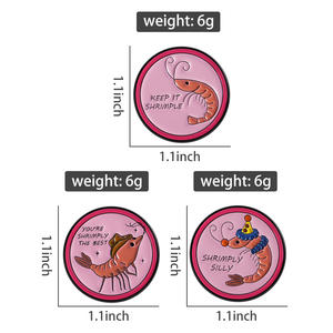 Frase di gioco di parole di gamberetti di cartone animato spille in smalto tenerlo gamberetto Clown spille stupide spille distintivo spille in metallo spille all'ingrosso - Product Image 6