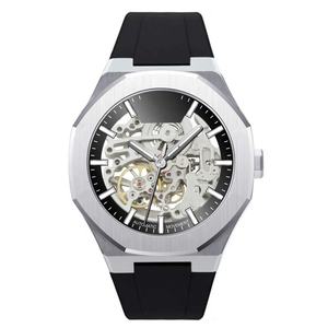 Reloj de pulsera mecánico esqueleto de acero inoxidable y oro rosa de alta calidad OEM ODM resistente al agua esfera luminosa automática diseño hueco - Product Image 3