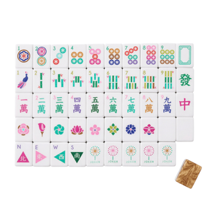 Fichas de Mahjong Acrílicas Modernas Color Rojo Rosa con Diseño Personalizable para Cuatro Jugadores, Color Verde, Portátiles - Product Image 3