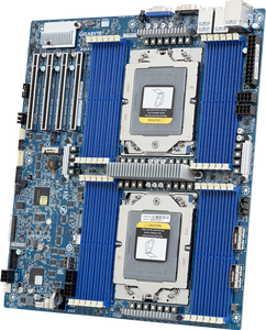 MZ73 LM1 Dual AMD EPYC 9354 Processors Server Motherboard 24 DDR5 Slots 4 PCIe Gen5 x16 Dual GbE LAN E ATX <b>Workstation</b> Board - Product Image 3