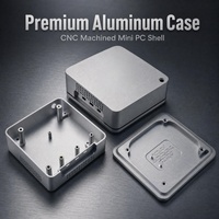 Casing Mini PC Finishing Matte Sudah Dilubangi untuk Port I atau O Perakitan CNC Housing Komputer Mini Berbahan Aluminium Elektronik