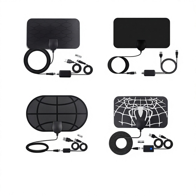 Hot Selling European & American Indoor Digital TV Antenna Ground Wave Mini HD TV DVB-T2 Model 210H-WU-F-3.7M Made in China