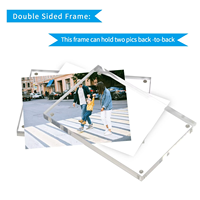 Cadre photo en acrylique transparent sur pied, personnalisable, vente en gros d'usine, affichage magnétique multi-images pour offrir en cadeau