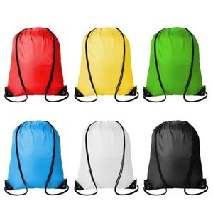 Custom Promotional Gift Waterproof Polyester Shopping Bag Eco Friendly Sport Gym <b>Drawstring</b> <b>Backpack</b> With Logo - Product Image 2