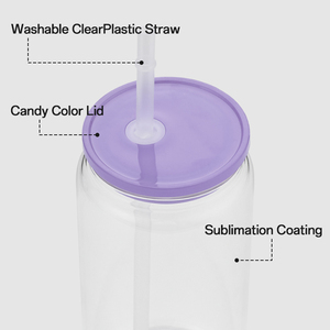 Bicchieri in Vetro Borosilicato Riutilizzabili da 16 OZ per Adulti, Trasparenti Satinati, con Coperchi in Acrilico, per Birra e Regali Fai-da-Te - Product Image 2