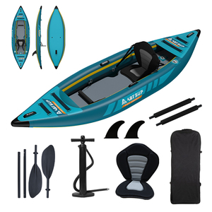 Kayak de pêche gonflable pliable monoplace OEM, canoë Dropstitch de 3,1 à 4 m de long pour la navigation sur les lacs et les rivières, Jiangsu Chine - Product Image 1