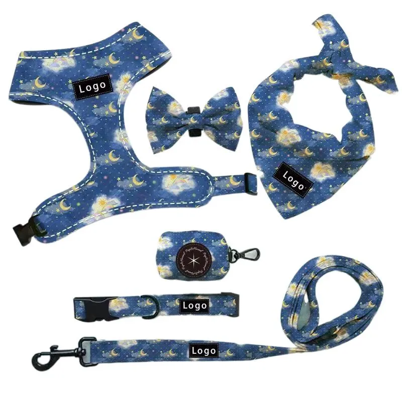 Accessori per animali con corpo in rete ecologica Set regolabile pettorina per cani reversibile con motivo tropicale per cane