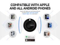 Traceur GPS étanche IP65 MiLi Mitag Duo pour chien, clés, bagages, valise, sac, portefeuille, compatible Android et iOS, anti-perte, télécommande