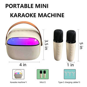无线卡拉OK麦克风蓝牙音箱RGB灯便携式卡拉OK音箱FM收音机USB TF卡AUX音乐音箱派对音箱 - Product Image 2