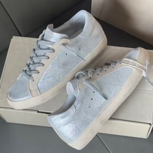 Chaussures de sport en cuir véritable de luxe de haute qualité, de marque Silver Goose, à lacets, antidérapantes, confortables, chaussures de skate dorées, effet vieilli - Product Image 5