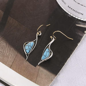 ファッションハワイアンかわいい韓国の鳥の結婚式ボヘミアンジュエリードロップターコイズ自由奔放に生きるジュエリーイヤリング女性のためのピアスジュエリー - Product Image 6