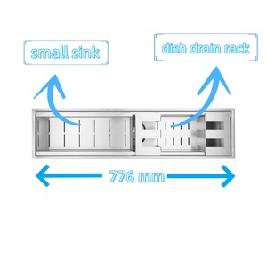 Set Organizzatore per Lavello Commerciale Fatto a Mano in Acciaio Inox 18 Gauge, Portapiatti, Portabicchieri, Rubinetto Singolo per Isola Cucina - Product Image 4