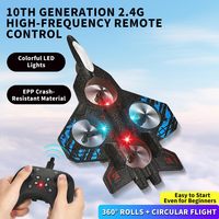 EPT Factory 360 °   Avion de Chasse RC en Mousse avec Lumières, Jouet Avion RC 2.4G en Mousse EPP pour Acrobaties, Drone Avion RC