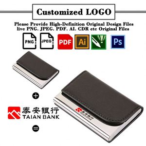 Holder Stainless Steel Pu Leather Custom Logo Creative Card <b>Display</b> <b>Case</b> for Exhibitions and Office Business - Product Image 2