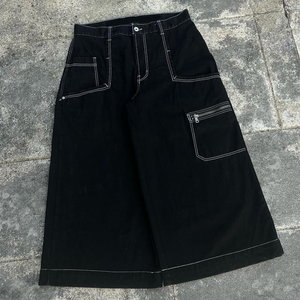 Nuovi Jeans Hip-Hop Vintage con Tasche con Zip, Jeans Cargo Larghi e Comodi per <span class=keywords><strong>Uomo</strong></span> - Product Image 2