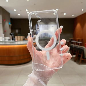 Coque de téléphone de charge sans fil magnétique acrylique transparente pour Samsung Galaxy S25 Edge S24 S23 Plus S22 Ultra S21 FE couverture arrière - Product Image 6