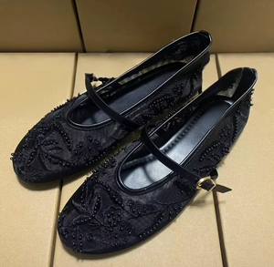 Zapatos de Verano 2026 para Mujer, con Bordado Español, Diseño de Malla, Tacón Bajo y Delgado - Product Image 3