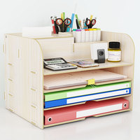 Organizador de Escritorio para Suministros de Oficina, Estante para Documentos, Libros y Papel A4, Estante de Almacenamiento, Cartón para Lápices