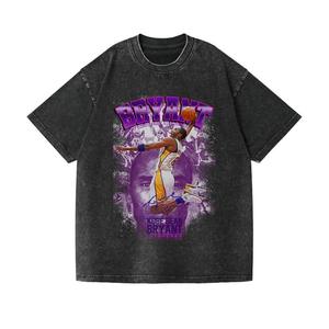 Vente en gros de T-shirt à manches courtes en pur coton surdimensionné à imprimé étoile américaine délavée rétro à motif solide de marque à la mode - Product Image 1