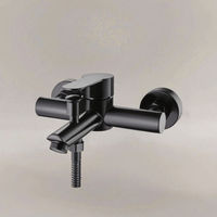 Douche murale contemporaine en acier inoxydable 304 noir mat, à jet doux, pluie et massage, avec mitigeur en céramique, qualité hôtelière