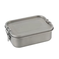 Boîte à lunch pliable en titane pur, écologique, pour l'extérieur, boîte de conservation des aliments, camping, pique-nique, étudiant, boîte à vaisselle portable