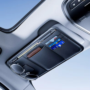 Artefacto de almacenamiento para parasol de coche 3 en 1, placa de bloqueo de luz, bolsa de almacenamiento para gafas, soporte de Clip para licencia de conducir con ranuras para tarjetas - Product Image 1