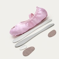 Chaussons de danse souples pour enfants en satin brodé de paillettes, semelle fendue, vente en gros d'usine BX03, pour spectacles sur scène