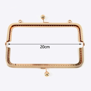 Meetee Bf075 20Cm Phụ Kiện Túi Xách Da Tự Làm Túi Xử Lý Quảng Trường Dập Nổi Kim Loại Chất Lượng Cao Khung Ví Hôn Clasp - Product Image 2