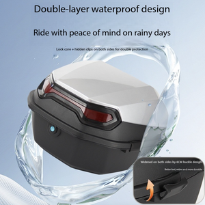 Boîte arrière universelle pour <span class=keywords><strong>moto</strong></span>, rangement de bagages verrouillable avec montage sur le coffre, système de carrosserie universel - Product Image 5