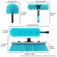 Perche de nettoyage télescopique en fibre de carbone et aluminium, portée réglable de 10 m, tête de brosse douce anti-rayures pour fenêtres et panneaux solaires domestiques