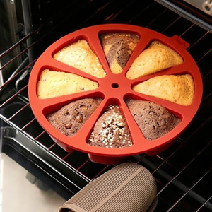 8 khoang Silicone chảo hình dạng màu cam DIY Baking Pastry công cụ bánh khuôn lò bánh mì Silicone khuôn bánh cấp thực phẩm BPA miễn phí - Product Image 5