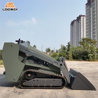 Chargeuse compacte certifiée CE LOGWAY, débit hydraulique de 45 L/min, commande hydraulique pilotée pour travaux municipaux, mini-chargeuse