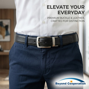 Fibbia per <span class=keywords><strong>Cintura</strong></span> da Uomo Premium 35mm in Lega di Zinco, Classica Reversibile con Perno, Accessorio in Metallo Personalizzabile con Logo, per Cinture Business e Casual - Product Image 3