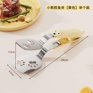 Stainless Steel Frying Spatula Clamps Extra <b>Long</b> For Fish Steak Pancakes Household Use With Non <b>Slip</b> Handle - Product Image 4