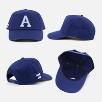 Casquette de baseball OEM en gros, 5 panneaux, en coton, vintage, non structurée, profil bas, avec logo lettre initiale personnalisé en feutre