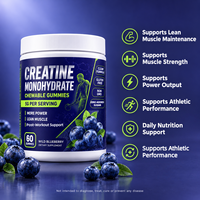 Gommes de créatine monohydrate 5g, 60 unités, véganes, pour la croissance musculaire, sans sucre, pour adultes, forme et saveur personnalisées, OEM ODM HALAL
