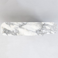 KUMUSI Calatta Table console en marbre blanc blanc Table d'appoint Mobilier de salon moderne Table en pierre