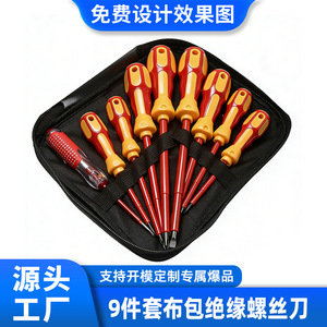 9 Piece Insulated <b>Screwdriver</b> <b>Set</b> With Test Pen Electrician Tool Kit Flat Head Magnetic Industrial Grade - Product Image 4