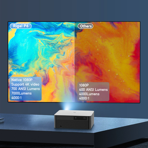 Rigal P6 Bất 800ANSI Chiếu Full HD 1920X1080, 5G <span class=keywords><strong>Wifi</strong></span> Bluetooth Sân Chơi Trong Nhà 4K Video Hội Nghị Máy Chiếu Cho Điện Thoại - Product Image 2