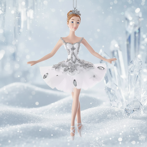 Ornamento Stagionale a Forma di Ballerina Regina delle Nevi, Decorazione per Albero di Natale, Fata Biancaneve Personalizzata, Accessorio Natalizio in Resina da Appendere - Product Image 2