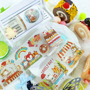 Rollo de Pegatinas Decorativas Adhesivas de Papel Impermeable Vintage, Personalizadas, Multiimpresión, para Manualidades, Velas, Marcos de Fotos, Dibujos Animados, Animales - Product Image 4